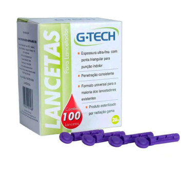 Lancetas Para Lancetador 28G - 100Und - G-Tech