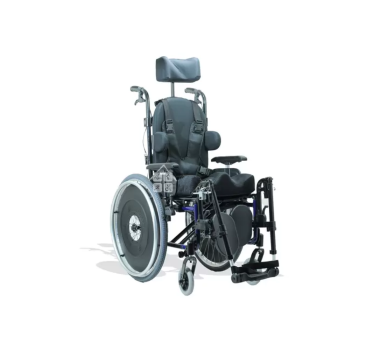 Cadeira de rodas AVD reclinável preta com encosto Hummel + contenção de tronco 44cm largura - Ortobras 