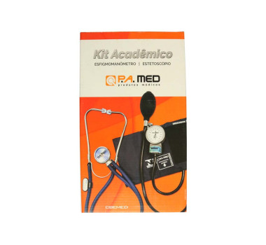 Kit Acadêmico - Aparelho de pressão manual Adulto - Fecho Velcro - PAMED