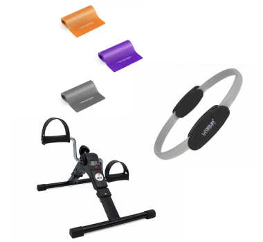 Kit Fisioterapia Mini bike compact + anel de pilates + Faixa elástica 