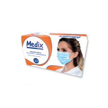 Máscara Cirúrgica Descartável Tripla com Elástico Azul - Cx C/ 50 Un - Medix 